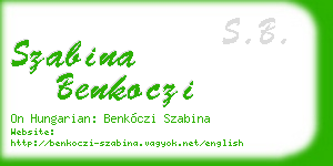 szabina benkoczi business card