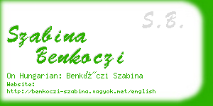 szabina benkoczi business card